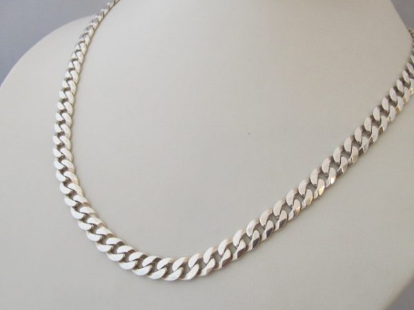 Zilveren Gourmetketting grote schakel. 7-Z