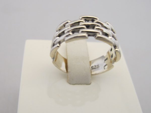 Zilveren Ring met schakeltjes. 90-Z