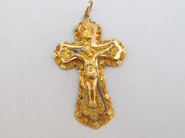 14 Karaat Antiek Gouden Kruis 488-G