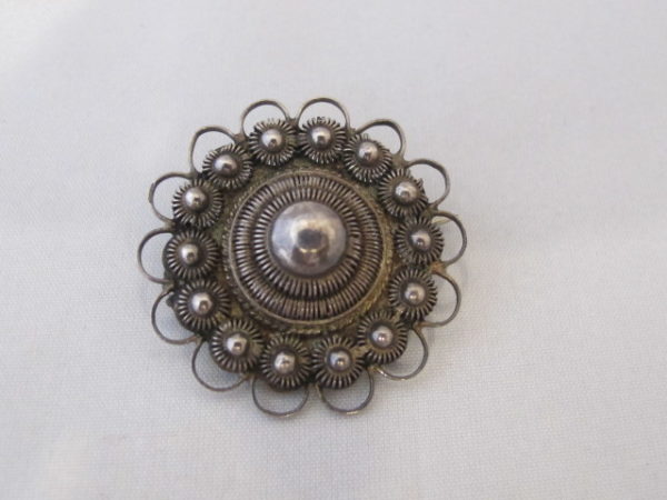 Antiek Zilveren Zeeuwse knop Broche 206-Z