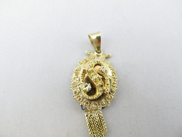 14 karaat antiek gouden Hanger Streeksieraad G-602
