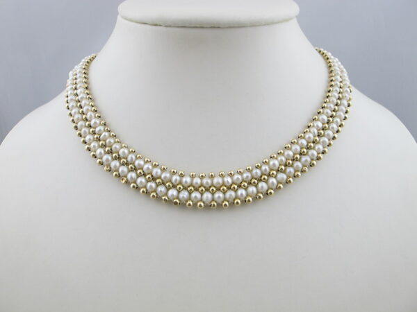 585/14 karaat gouden Parel Collier G-271 = VERKOCHT =