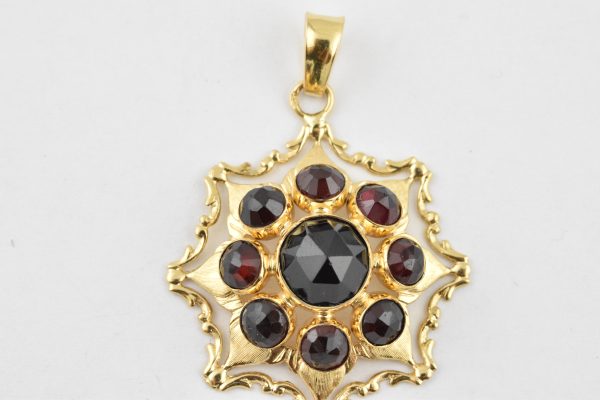 14 Karaat Gouden Hanger met granaat 1514-G