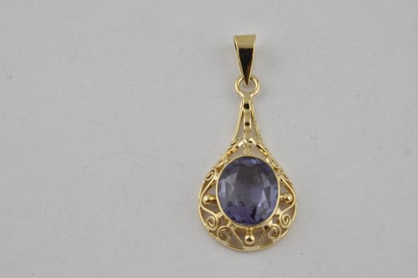 14 Karaat Antiek Gouden Hanger met amethist 760-G