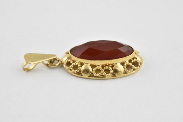 14 Karaat Antiek Gouden Hanger met Carneol 1525-G