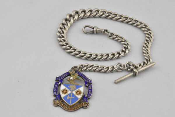 Horlogeketting met Fob Medaille/Hanger Engeland Nr.192-Z