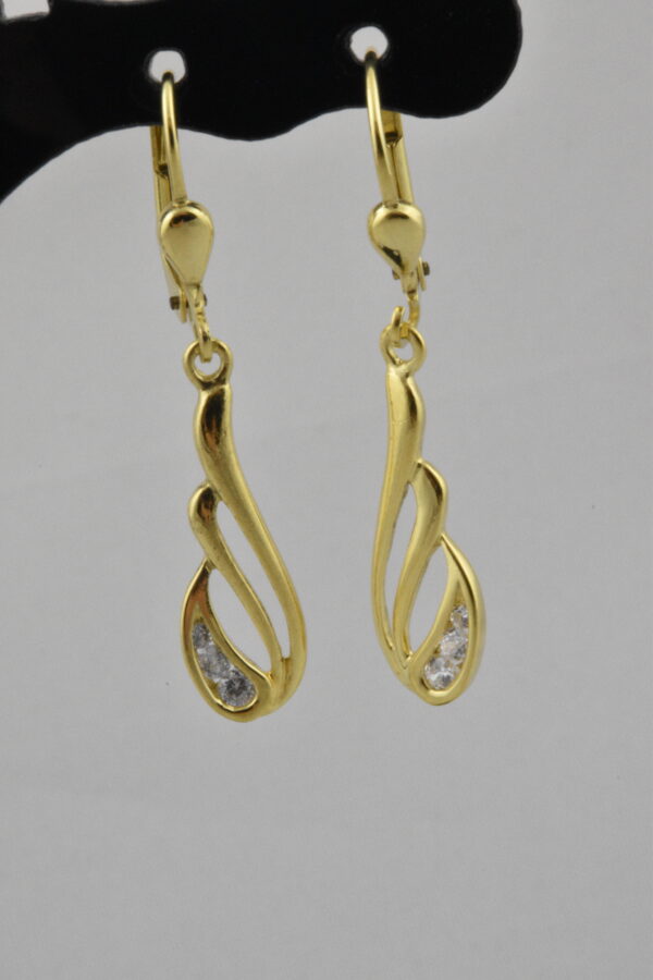 14 karaat gouden Oorbellen met Zirconias 1263-G