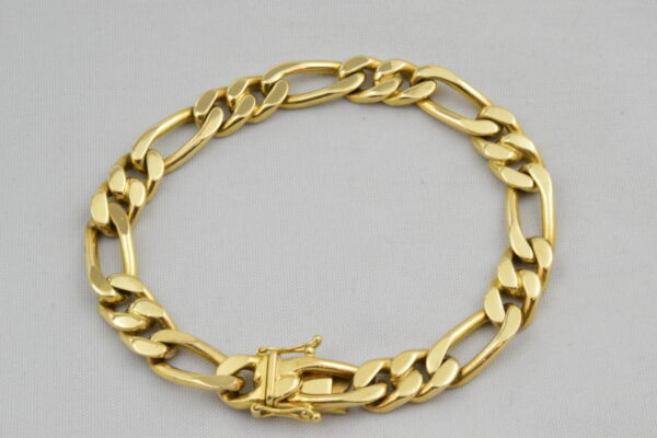 14 karaat massief gouden Figaro armband 1265-G